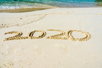 The year 2020 in the sand