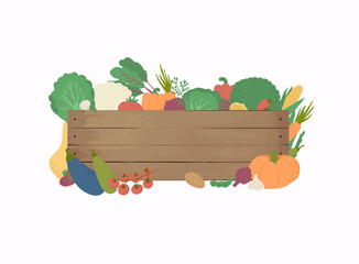 Banner with vector vegetables. Fresh  vegetable.