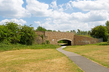 Fototapeta na wymiar Tunnel to the canal, in Swinton, Rotherham, South Yorkshire, England.