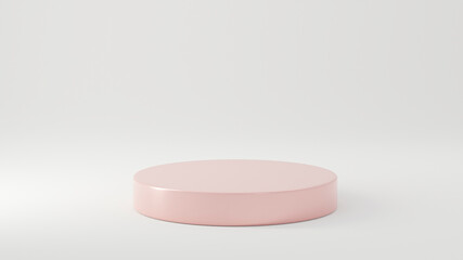 Minimal 3d rendering scene with composition empty cylinder white  podium for product and abstract background. mock up geometric shape in pastel colors. platforms for cosmetic 3d illustration