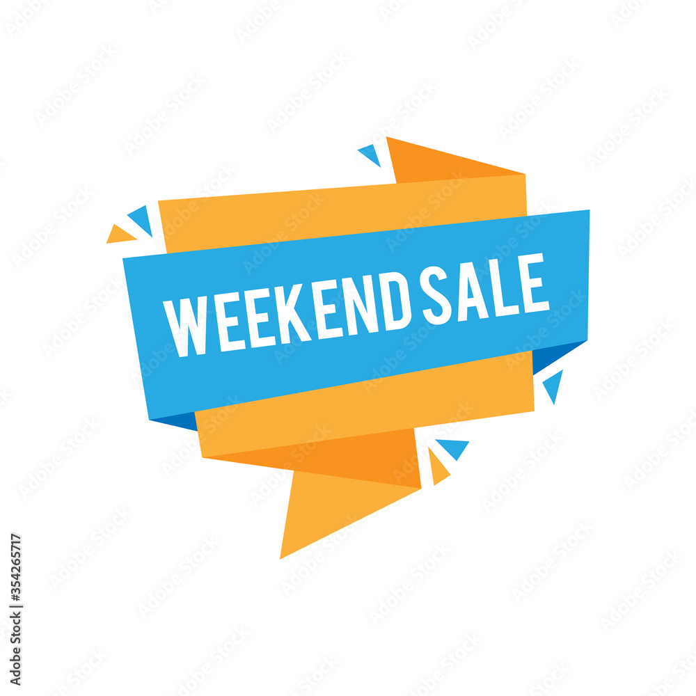 Wall mural Flat Weekend Sale Origami Label