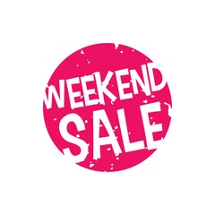 Grunge Weekend Sale Round Label
