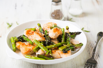 Turkey or Chicken Fillet with Roasted Asparagus