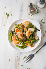 Turkey or Chicken Fillet with Roasted Asparagus
