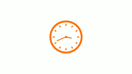 New orange clock icon,Counting down clock isolated on white background