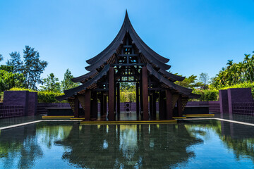 Fototapeta premium pagoda style welcome pavilion in Krabi Thailand