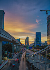 Gatot Subroto street at sunset