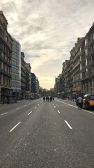 Fototapeta na wymiar Empty Street in Barcelona city