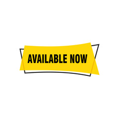 Available now label, badge, seal or burst flat vector icon for apps and websites