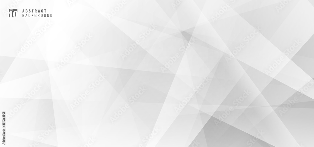 Wall mural abstract modern design white and gray geometric light overlapping background and texture
