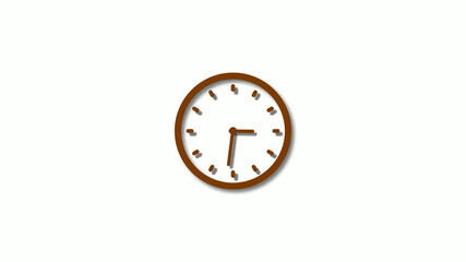 New orange dark color 3d clock animation,clock icon,12 hours clock icon