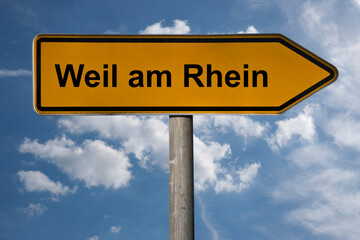 Obraz premium Wegweiser Weil am Rhein