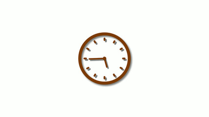 New orange dark color 3d clock animation,clock icon,12 hours clock icon