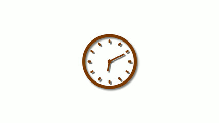 New orange dark color 3d clock animation,clock icon,12 hours clock icon
