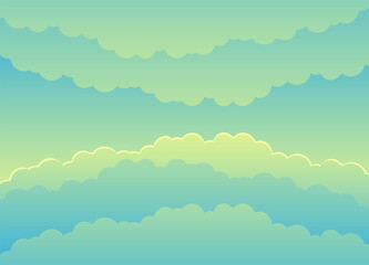 Illustration with beautiful clouds in a cloudy sky.