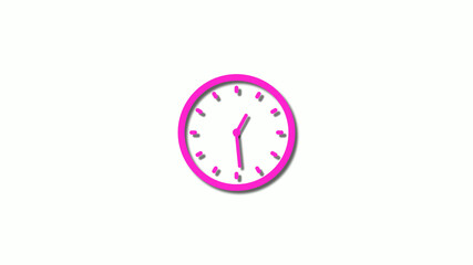 3d pink clock isolated on white background,counting down clock isolated