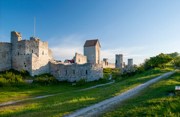 Spring sunrise over Visby city wall, Sweden
