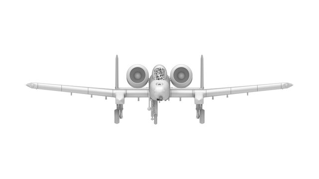 3D Rendering Of A Warthog Gun Ship Fighter Airplane Bomber Isolated