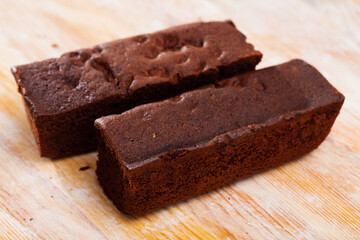 Fototapeta na wymiar Sweet traditional chocolate brownie cake