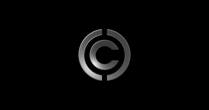 C letter logo with circle shape for business and company logo design 4k footage video
