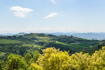 Hills around Bologna viewed from Monte della Guardia hill