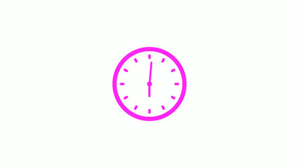 Pink clock animation on white background,Counting down clock icon