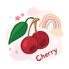 abstract, background, berry, brush, card, cartoon, character, cherry, clothe, clouds, concept, cover, cream, cute, decor, delicious, dessert, doodle, flat, food, forest, fresh, graphic, hand drawn, il