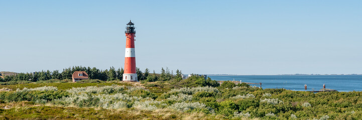 Fototapeta na wymiar Panoramic view of the Lighthouse Hörnum, Sylt, Schleswig-Holstein, Germany