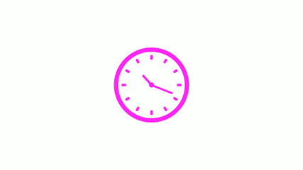 Pink clock animation on white background,Counting down clock icon