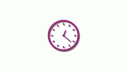 Amazing pink dark clock animation on white background,Counting down clock footage