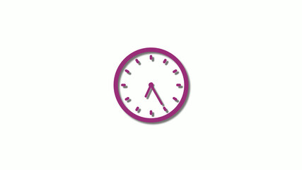 3d pink dark clock icon,Clock animation,counting down clock icon,pink clock