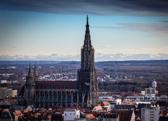 Obraz premium city of Ulm, Danube, with the Mister of Ulm