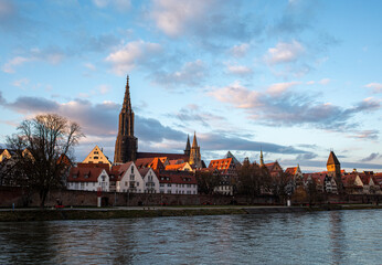 Naklejka premium city of Ulm, Danube, with the Mister of Ulm