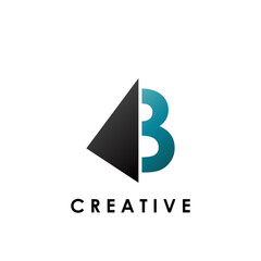 Techno Split Half Letter B Logo Vector Design Template with geometrical triangle shape.