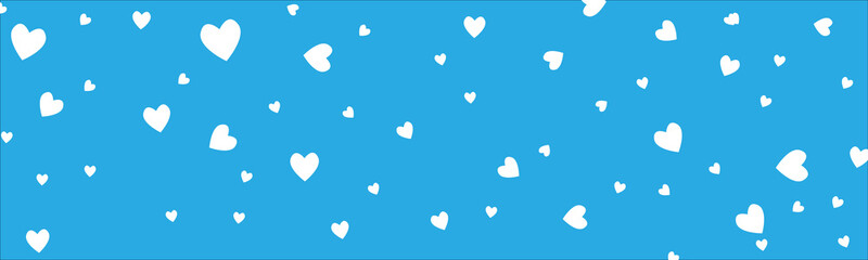 Vector background with hearts. Blue background to decorate the maiden party. Paper design for a little boy. Bright blue abstract pattern for inviting kids.