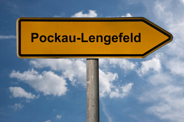 Obraz premium Wegweiser Pockau-Lengefeld
