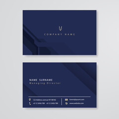 Blue business card template  flat design vector