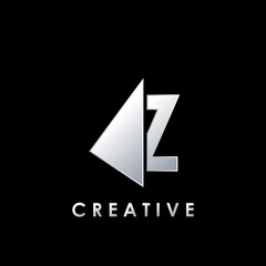 Techno Split Half Letter Z Logo Vector Design Template with geometrical triangle shape.