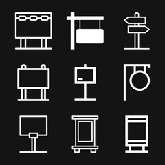 Signage icon. Signboard flat symbol. Illustration isolated on background.