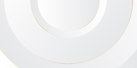 Abstract light gray white silver gold circle geometry futuristic subtle vector background. 