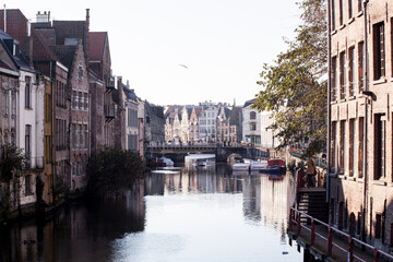 Naklejka premium Canal de Brujas Bélgica
