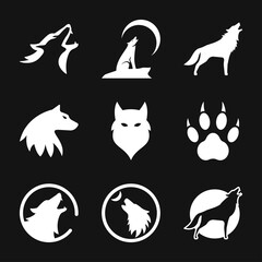 Wolf vector icon. Animal symbol isolated on background.