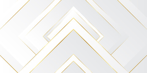 Abstract white square shape with gold line futuristic concept background. Vector illustration design for presentation, banner, cover, web, flyer, card, poster, wallpaper, texture, slide, magazine