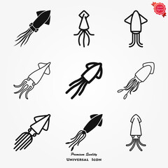 Squid icon. Abstract squid on background. Vector illustration