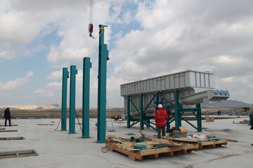 Oil pipes at a petrochemical plant in the production of oil and gas