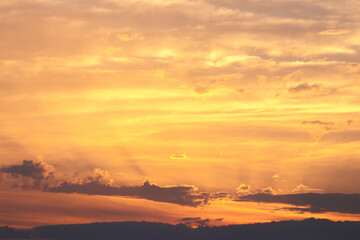 Fototapeta na wymiar dramatic sky at sunset in girona