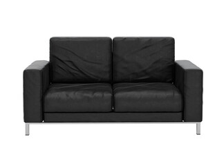 Sofa leather on white background with clipping path 3D illustration. 3D rendering illustrations.
