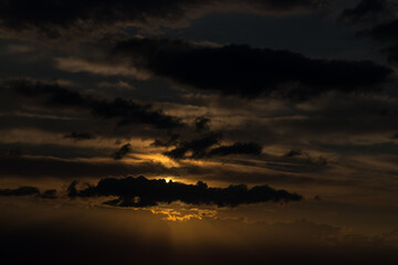 Fototapeta na wymiar dramatic sky at sunset in girona