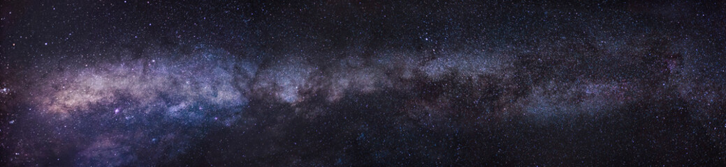 Fototapeta na wymiar Panoramic milkway. Night sky with stars and milky way
