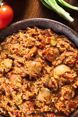 Chicken jambalaya - spicy rice with chicken a nd sausage